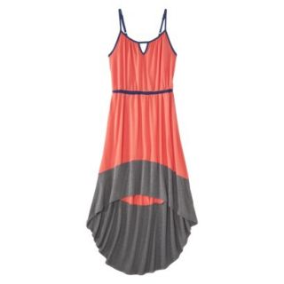 Merona Womens Knit Colorblock High Low Hem Dress   Clear Mango/Gray   L