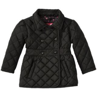 Dollhouse Infant Toddler Girls Quilted Trench Coat   Black 18 M