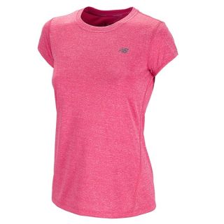 New Balance Heathered T Shirt   Short Sleeve (For Women)   GRAPE JUICE (L )