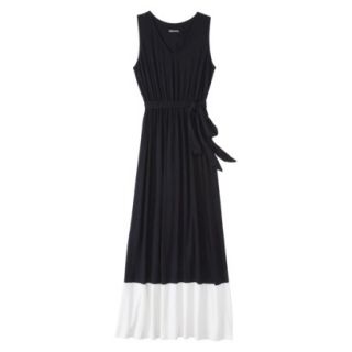 Merona Petites Sleeveless Color block Maxi Dress   Black/Cream XSP