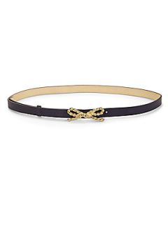 Kate Spade New York Leather Bow Belt   French Navy