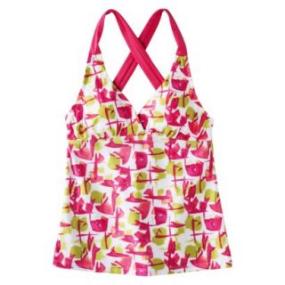 Clean Water Womens Printed Tankini Swim Top  Pink XS