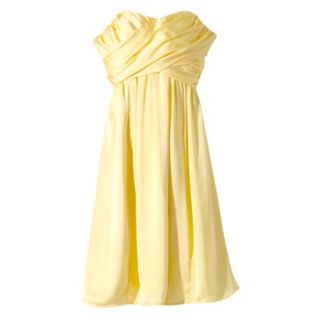 TEVOLIO Womens Plus Size Satin Strapless Dress   Sassy Yellow   22W