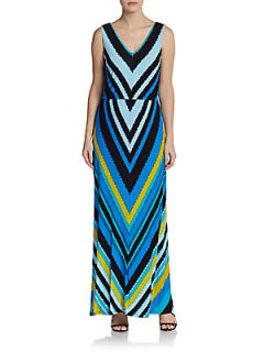 Chevron Stripe Maxi Dress  