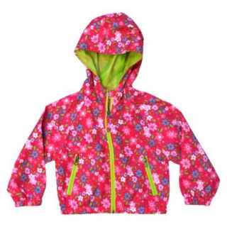 Pink Platinum Infant Toddler Girls Floral Windbreaker Jacket   Fuchsia 12 M