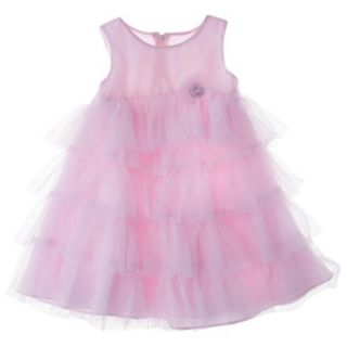Rosenau Infant Toddler Girls Sleeveless Tiered Tulle Dress   Pink 18 M