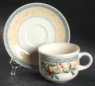 Johnson Brothers Golden Pears Flat Cup & Saucer Set, Fine China Dinnerware   Pea