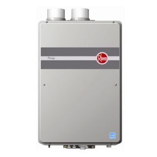 Rheem RTGH95DVLN Tankless Water Heater, Natural Gas 199,900 BTU Max High Efficiency Condensing Direct Vent Indoor, 9.5 GPM