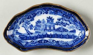 Royal Doulton Willow (Flow Blue) Bone Dish, Fine China Dinnerware   Flow Blue, C