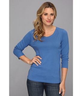 Pendleton Three Quarter Sleeve Rib Tee Womens T Shirt (Blue)