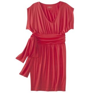 Merona Womens Shirred Dress w/Tie Back   Red Rave   XS