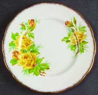Royal Albert Tea Rose Yellow Dessert/Pie Plate, Fine China Dinnerware   Hampton