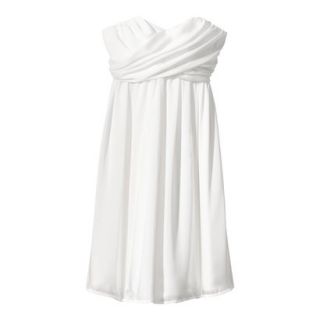 TEVOLIO Womens Satin Strapless Dress   Off White   12