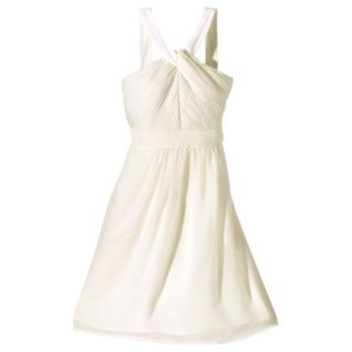 TEVOLIO Womens Halter Neck Chiffon Dress   Off White   8