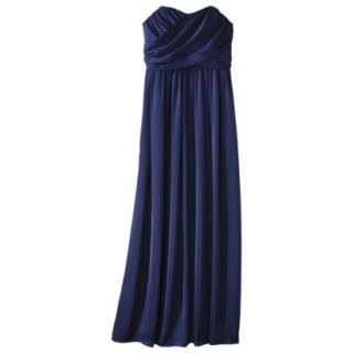 TEVOLIO Womens Plus Size Satin Strapless Maxi Dress   Academy Blue   28W