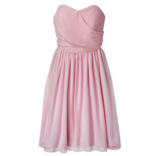 TEVOLIO Womens Plus Size Chiffon Strapless Pleated Dress   Pink Lemonade   16W