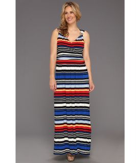Vince Camuto Plus Size Bright Stripe Maxi Dress Womens Dress (Blue)