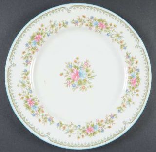 Mikasa Flower Mist Dinner Plate, Fine China Dinnerware   Pink & Blue Flowers