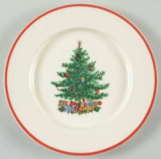 Taylor, Smith & T (TS&T) Holly & Spruce (Orange Trim) Salad Plate, Fine China Di