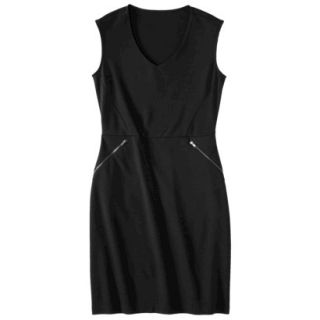 Mossimo Womens Ponte Sleeveless Dress w/ Zippered Pockets   Black XS