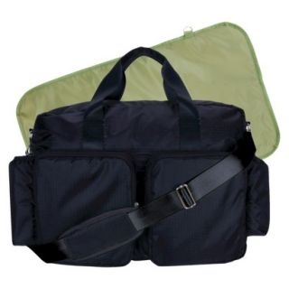 Deluxe Duffle Diaper Bag   Black and Avocado Green by Lab