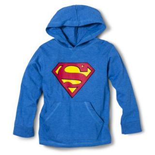 Superman Infant Toddler Boys Hooded Long Sleeve Tee   Blue 5T