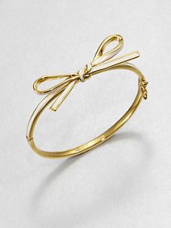 Kate Spade New York Polished Bow Bracelet   Cream Gold