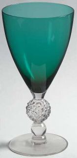 Morgantown Golf Ball Stiegel Green (Blue/Green) Water Goblet   Stem #7643, Stieg