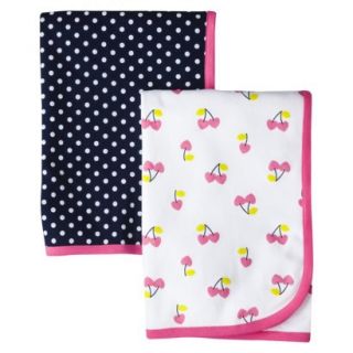 Just One YouMade by Carters Newborn Girls 2 Pack Cherries Blanket   Pink/Blue