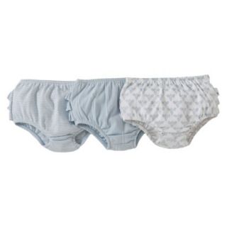 Burts Bees Baby Infant Toddler Girls 3  pack Ruffle Diaper Cover   Sky 12 M