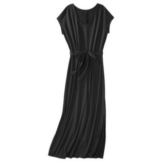 Merona Womens Knit V Neck T Shirt Maxi Dress   Black   L