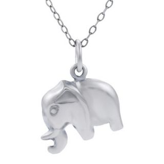 Journee Collection Sterling Silver Elephant Necklace   Silver