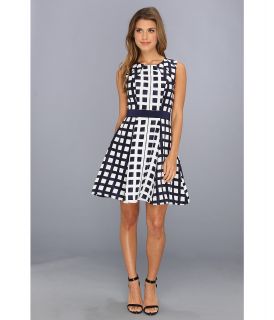 Jessica Simpson Sleeveless Fit Flare Dress w/ Waistband Womens Dress (Blue)