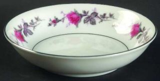 Kyoto Silverose Fruit/Dessert (Sauce) Bowl, Fine China Dinnerware   Platinum Tri