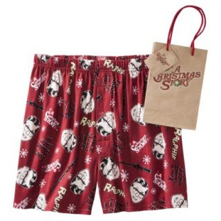 Mens Christmas Story Boxers with Free Gift Bag   Red S
