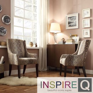 Inspire Q Kiefer Fun Oval Fabric Sloping Arm Hostess Chair