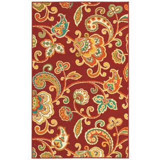 Al Fresco 7feet 10 Inch Red Paisley Rug