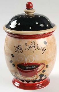 Coffee Cafe Coffee Canister & Lid, Fine China Dinnerware   Various Cups Of Coffe