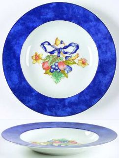 Bernardaud Borghese Rim Soup Bowl, Fine China Dinnerware   Different Color Band,