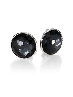 IPPOLITA Clear Quartz, Hematite and Sterling Silver Button Earrings   Silver