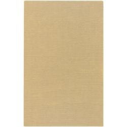 Hand crafted Solid Beige Casual Ridges Wool Rug (33 X 53)