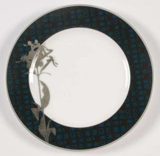 Noritake Verdena Bread & Butter Plate, Fine China Dinnerware   4842,Blue Green&R