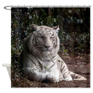  White Tiger Shower Curtain  Use code FREECART at Checkout