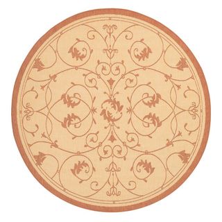 Recife Veranda Natural And Terra cotta Area Rug (86 Round) (NaturalSecondary colors Terra CottaTip We recommend the use of a non skid pad to keep the rug in place on smooth surfaces.All rug sizes are approximate. Due to the difference of monitor colors,