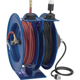 Coxreels Combo Air and Electric Hose Reel with Quad Outlet Attachment, Model# C 
