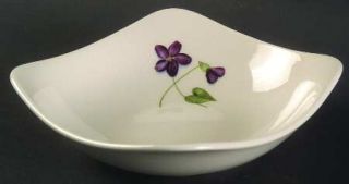 Orchard Wood Violet Square Coupe Cereal Bowl, Fine China Dinnerware   Off White&