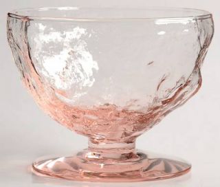 Morgantown Crinkle Glass Pink Champagne/Tall Sherbet   Stem #1962, Pink