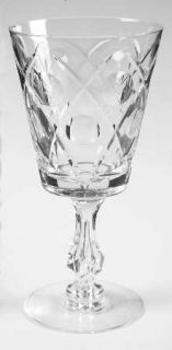 Tiffin Franciscan 17623 5 Water Goblet   Stem #17623, Cut Criss Cross & Dots
