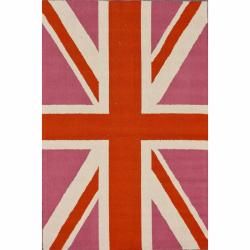 Nuloom Handmade Kids United Kingdom Flag Wool Rug (6 X 9) (IvoryPattern KidsTip We recommend the use of a non skid pad to keep the rug in place on smooth surfaces.All rug sizes are approximate. Due to the difference of monitor colors, some rug colors ma