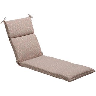 Pillow Perfect Grey/ Coral Geometric Outdoor Chaise Lounge Cushion (Grey, coral (orange)Materials 100 percent polyesterFill 100 percent virgin polyester fiber fillClosure Sewn seamUV protected and water resistantCare instructions Spot clean onlyDimens